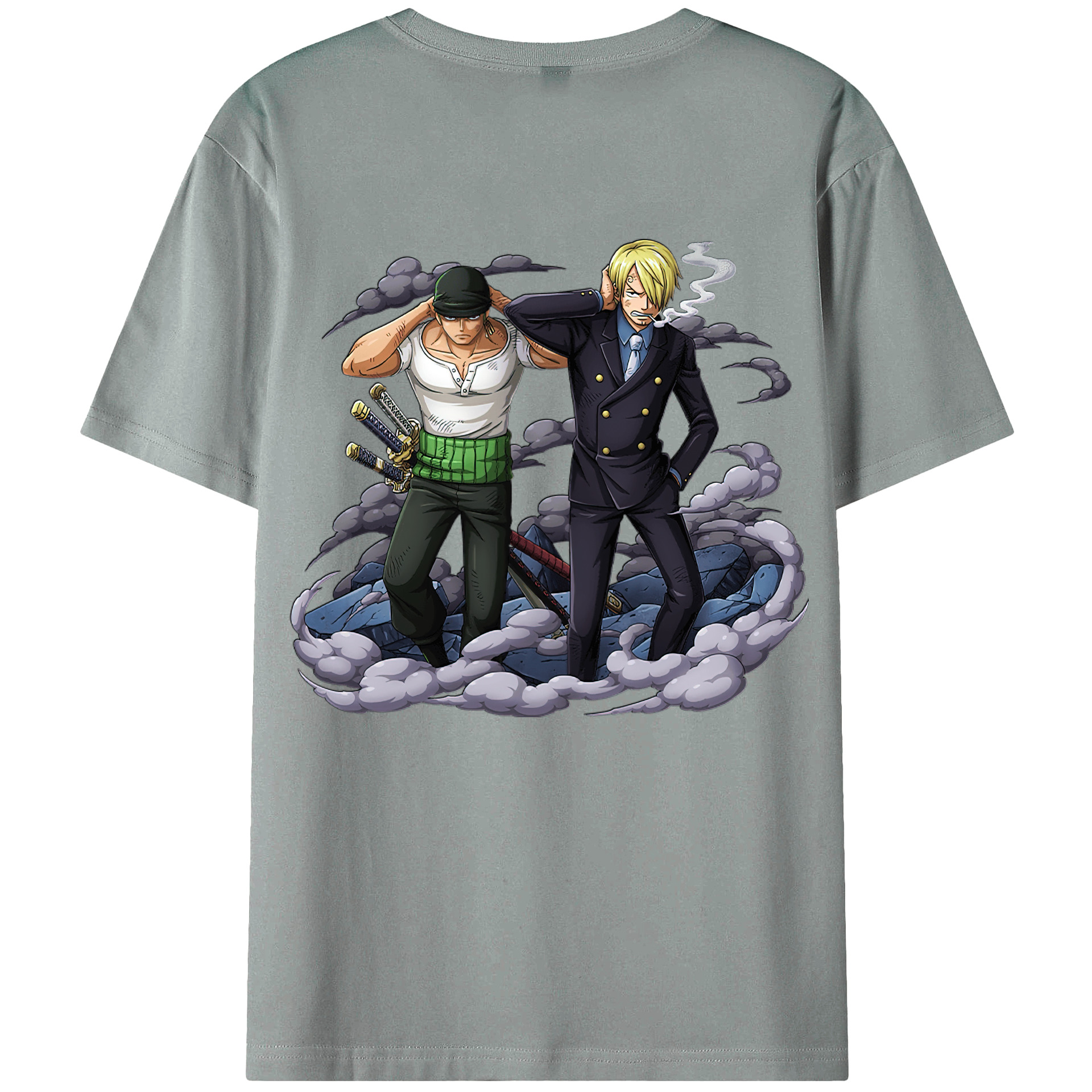 （画像用） ワンピース サンジ ONE PIECE Sanji 綿100％ メンズ半袖Tシャツ（バックプリント） 通気性